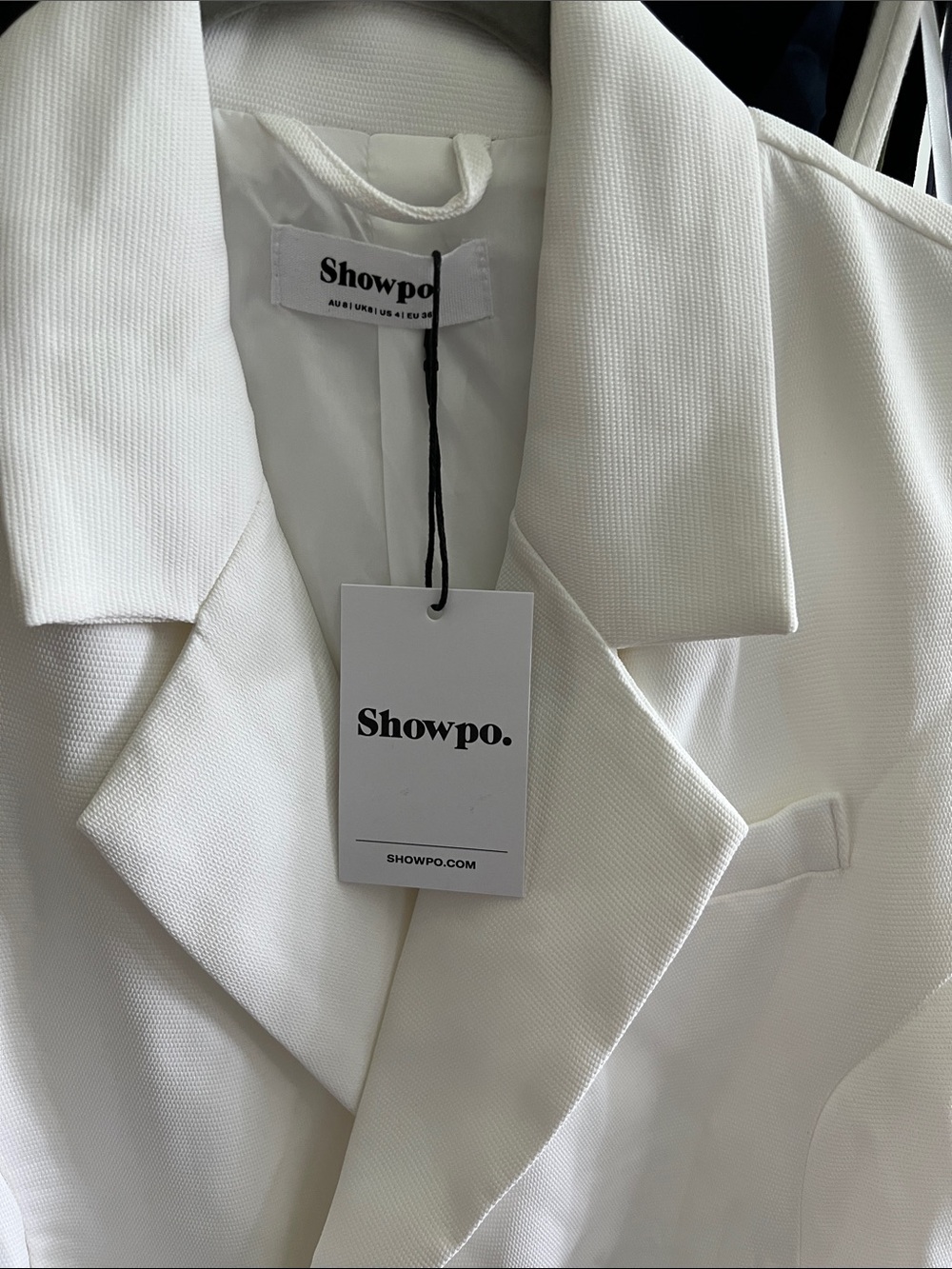 NWT REVOLVE Australia SHOWPO Romeo Sleeveless White Blazer Dress with Belt US 4 - Picture 9 of 12
